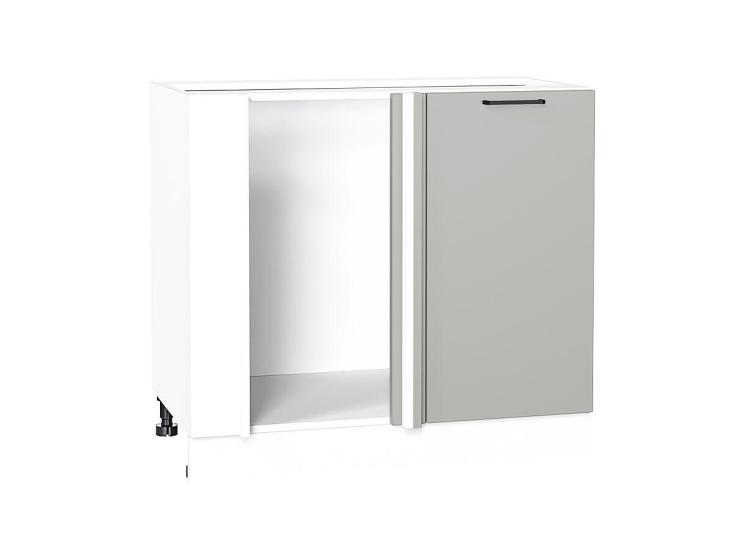 Шкаф нижний угловой Флэт 990М Light Grey In 2S / Белый