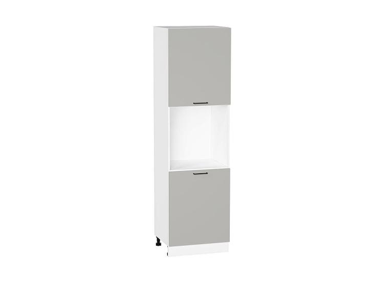 Шкаф пенал под бытовую технику Флэт 600 (для верхних шкафов 720) Light Grey In 2S / Белый