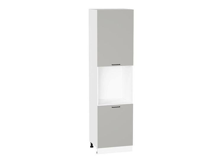 Шкаф пенал под бытовую технику Флэт 600Н (для верхних шкафов 920) Light Grey In 2S / Белый