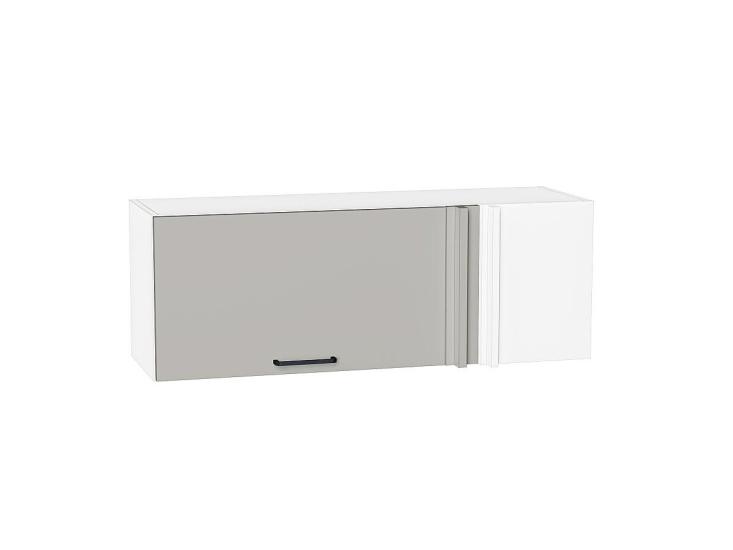 Шкаф верхний прямой угловой горизонтальный Флэт 1000 Light Grey In 2S / Белый
