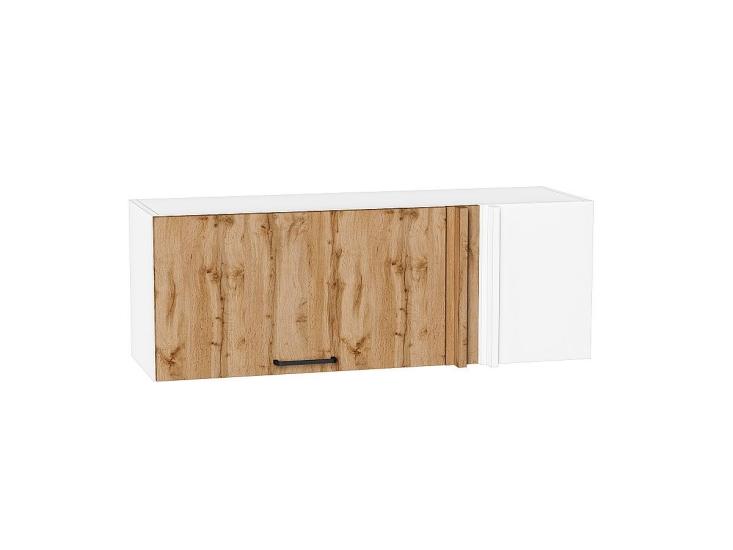 Шкаф верхний прямой угловой горизонтальный Флэт 1000 Wotan Oak 2S / Белый