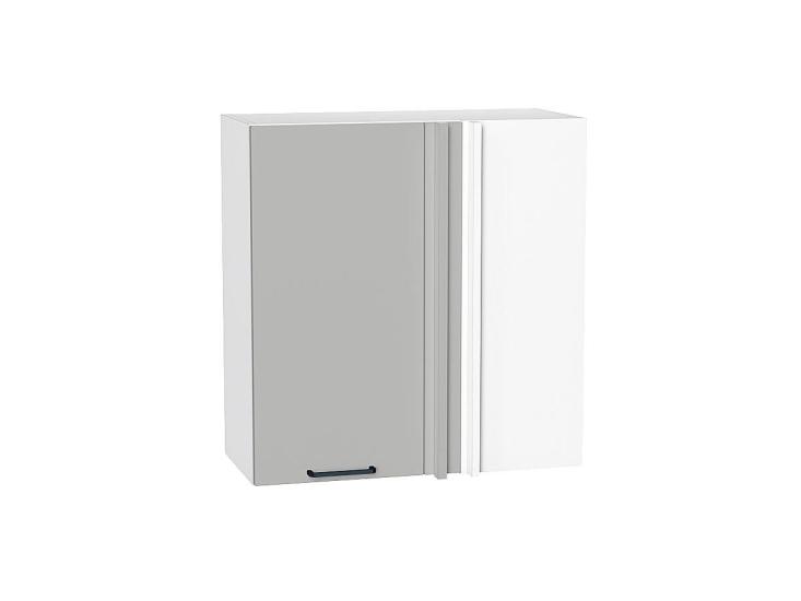 Шкаф верхний прямой угловой Флэт 700 Light Grey In 2S / Белый