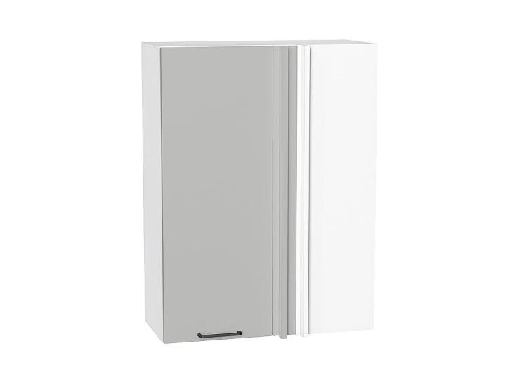 Шкаф верхний прямой угловой Флэт 700Н Light Grey In 2S / Белый