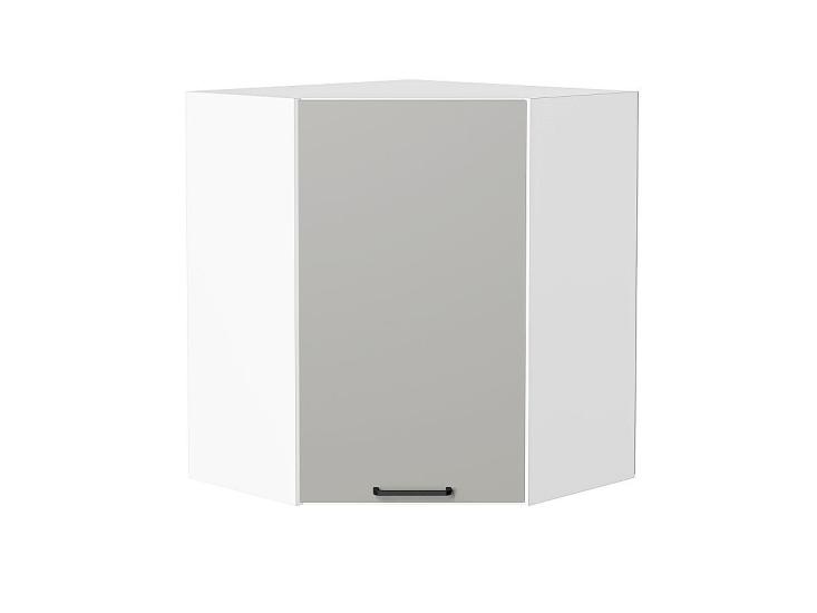 Шкаф верхний угловой Флэт 590 Light Grey In 2S / Белый