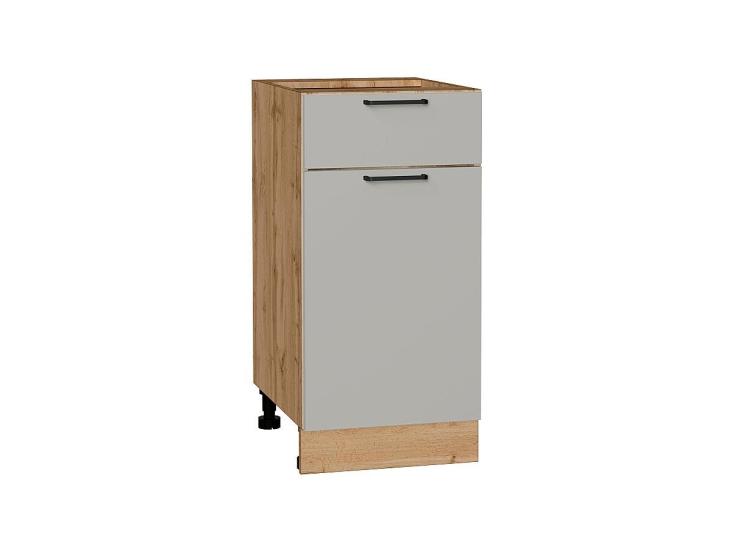 Шкаф нижний с 1 ящиком Флэт 400 Light Grey In 2S / Дуб вотан