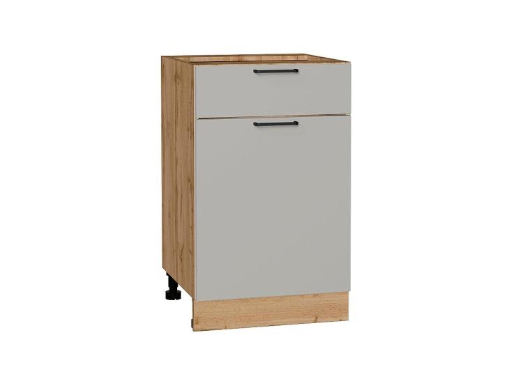 Шкаф нижний с 1 ящиком Флэт 500 Light Grey In 2S / Дуб вотан