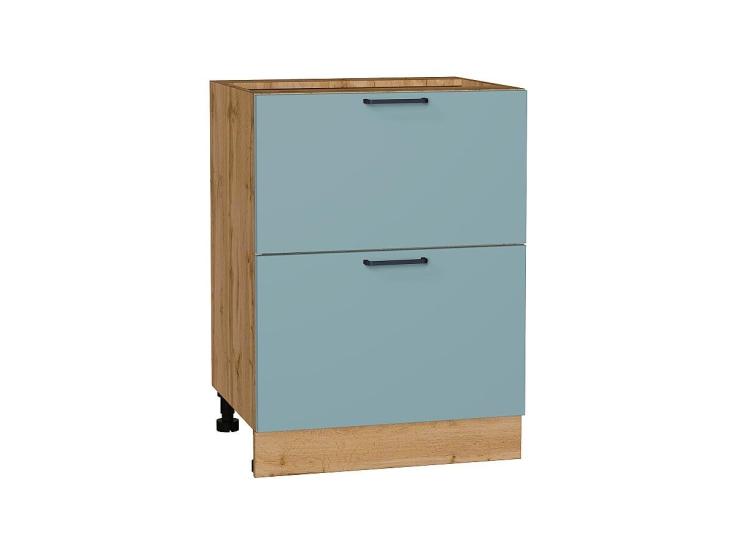Шкаф нижний с 2-мя ящиками Флэт 600 Grey-green In 2S / Дуб вотан