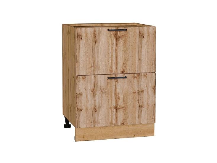 Шкаф нижний с 2-мя ящиками Флэт 600 Wotan Oak 2S / Дуб вотан