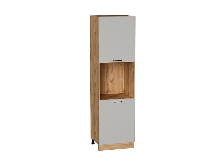 Шкаф пенал под бытовую технику Флэт 600 (для верхних шкафов 720) Light Grey In 2S / Дуб вотан