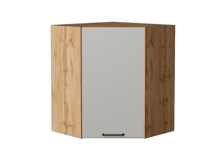 Шкаф верхний угловой Флэт 590 Light Grey In 2S / Дуб вотан