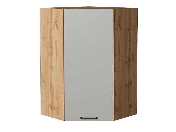 Шкаф верхний угловой Флэт 590Н Light Grey In 2S / Дуб вотан