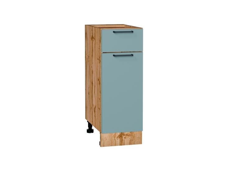 Шкаф нижний с 1 ящиком Флэт 300 Grey-green In 2S / Дуб Вотан