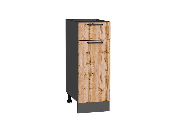 Шкаф нижний с 1 ящиком Флэт 300 Wotan Oak 2S / Graphite