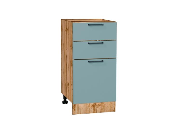 Шкаф нижний с 3-мя ящиками Флэт 400 Grey-green In 2S / Дуб Вотан