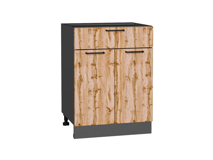 Шкаф нижний с 1 ящиком Флэт 601М Wotan Oak 2S / Graphite