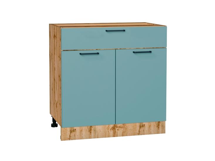 Шкаф нижний с 1 ящиком Флэт 800 Grey-green In 2S / Дуб Вотан