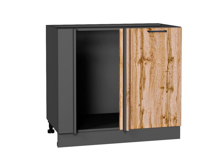 Шкаф нижний угловой Флэт 990М Wotan Oak 2S / Graphite