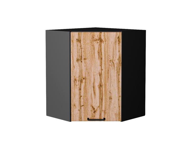 Шкаф верхний угловой Флэт 590 Wotan Oak 2S / Graphite