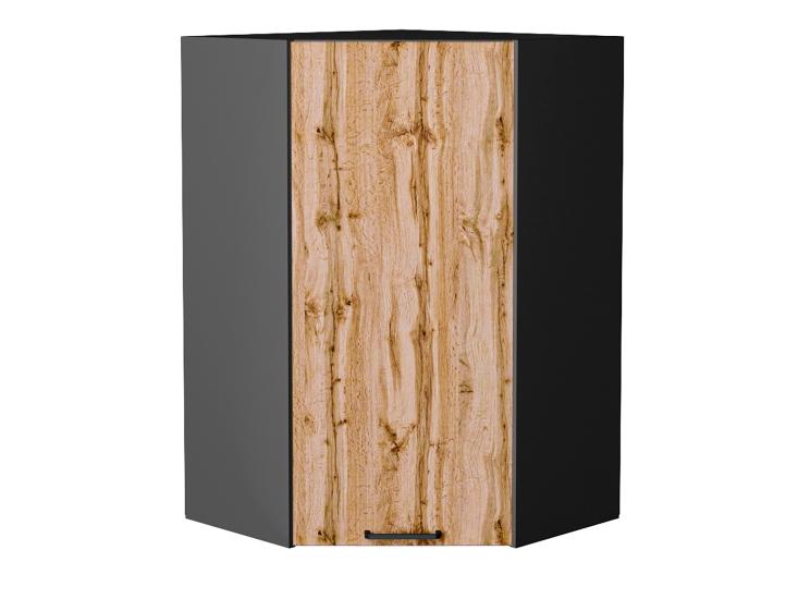 Шкаф верхний угловой Флэт 590Н Wotan Oak 2S / Graphite