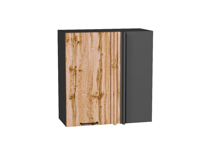 Шкаф верхний прямой угловой Флэт 700 Wotan Oak 2S / Graphite