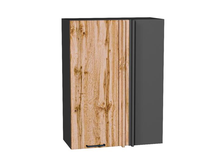 Шкаф верхний прямой угловой Флэт 700Н Wotan Oak 2S / Graphite