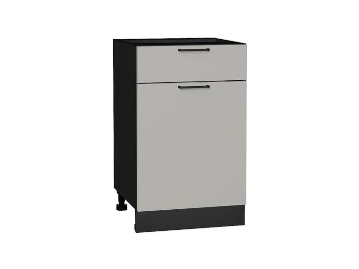 Шкаф нижний с 1 ящиком Флэт 500 Light Grey In 2S / Graphite