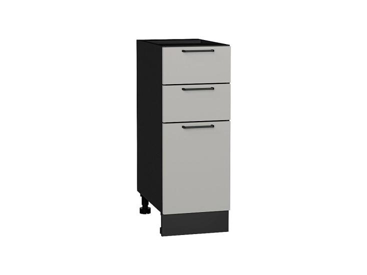 Шкаф нижний с 3-мя ящиками Флэт 300 Light Grey In 2S / Graphite