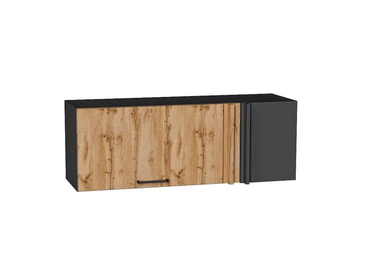 Шкаф верхний прямой угловой горизонтальный Флэт 1000 Wotan Oak 2S / Graphite