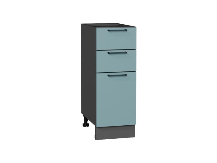 Шкаф нижний с 3-мя ящиками Флэт 300 Grey-green In 2S / Graphite