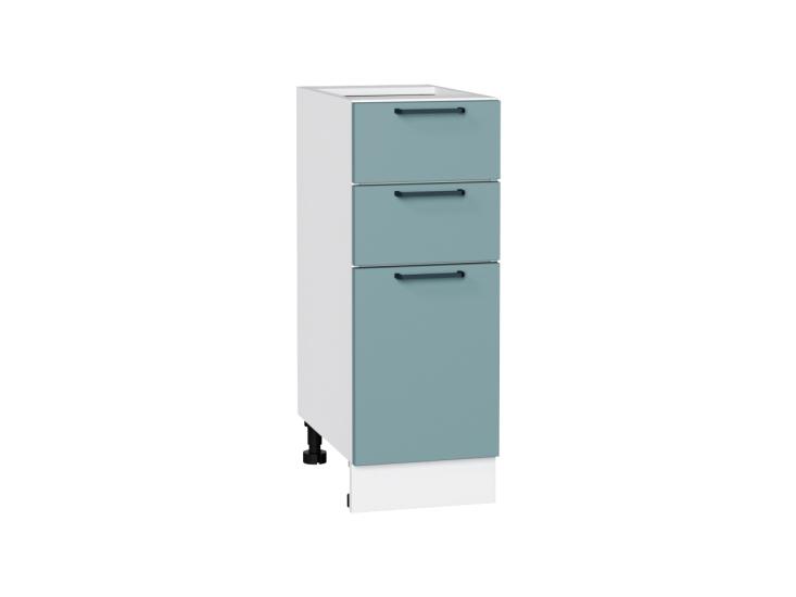 Шкаф нижний с 3-мя ящиками Флэт 300 Grey-green In 2S / Белый