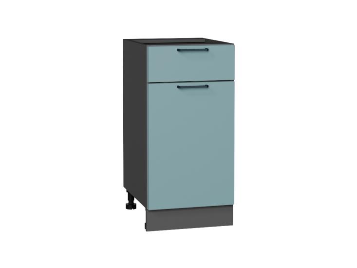 Шкаф нижний с 1 ящиком Флэт 400 Grey-green In 2S / Graphite
