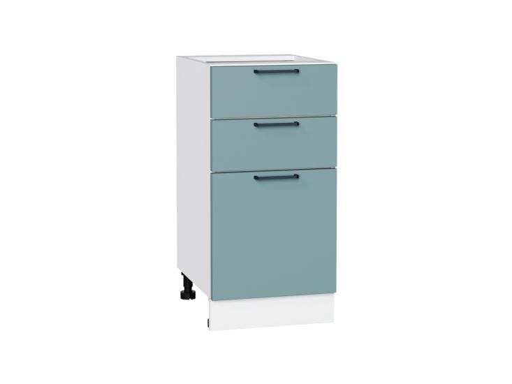 Шкаф нижний с 3-мя ящиками Флэт 400 Grey-green In 2S / Белый