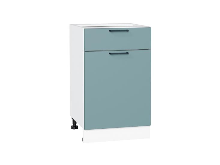 Шкаф нижний с 1 ящиком Флэт 500 Grey-green In 2S / Белый