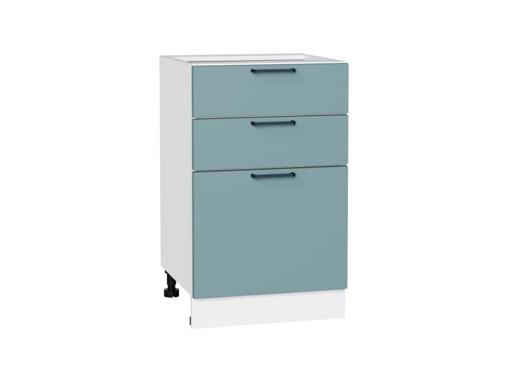 Шкаф нижний с 3-мя ящиками Флэт 500 Grey-green In 2S / Белый