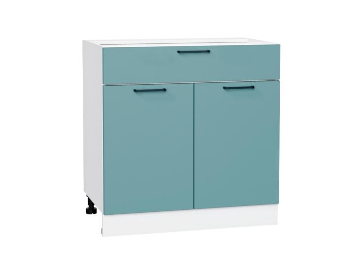 Шкаф нижний с 1 ящиком Флэт 800 Grey-green In 2S / Белый