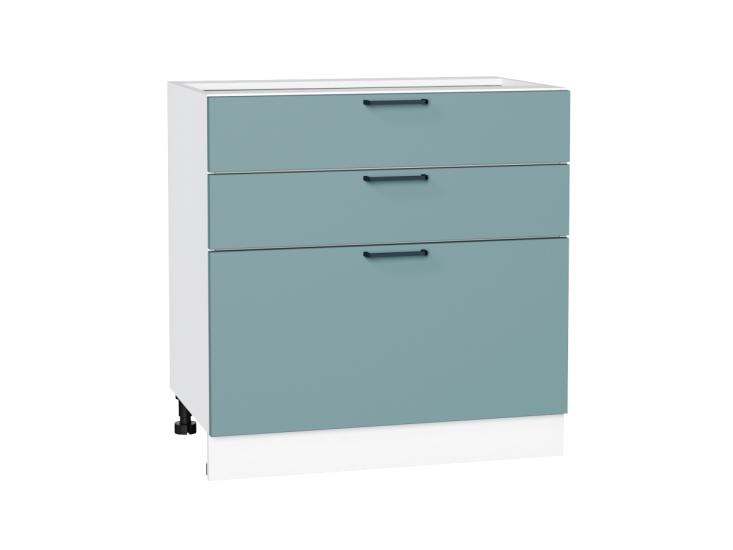 Шкаф нижний с 3-мя ящиками Флэт 800 Grey-green In 2S / Белый
