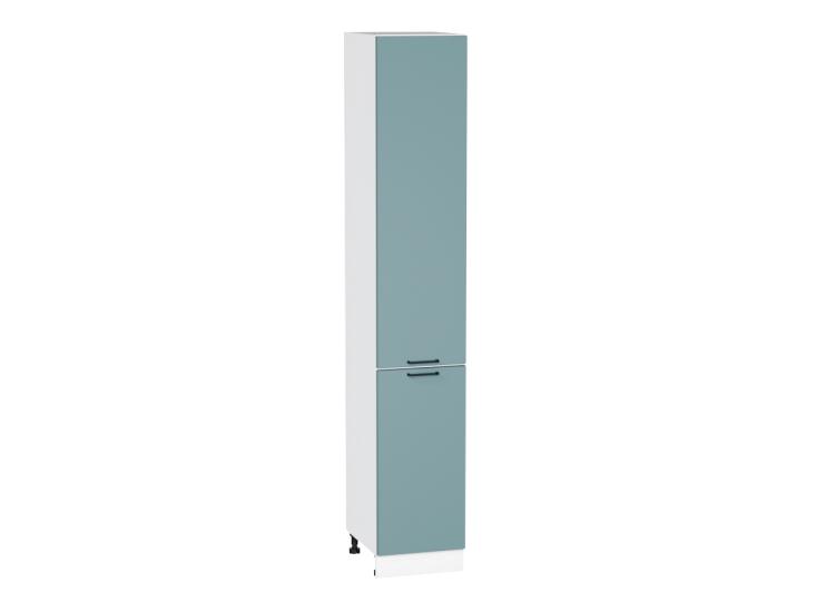 Шкаф пенал Флэт 400Н (для верхних шкафов 920) Grey-green In 2S / Белый