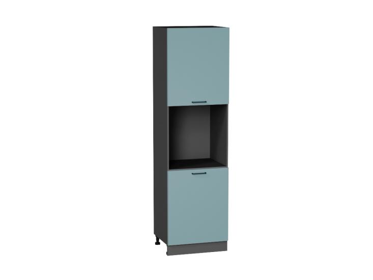 Шкаф пенал под бытовую технику Флэт 600 (для верхних шкафов 720) Grey-green In 2S / Graphite