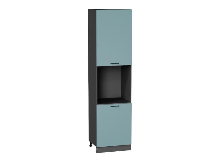 Шкаф пенал под бытовую технику Флэт 600Н (для верхних шкафов 920) Grey-green In 2S / Graphite