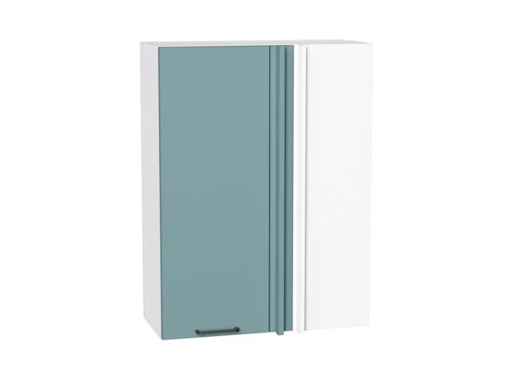 Шкаф верхний прямой угловой Флэт 700Н Grey-green In 2S / Белый