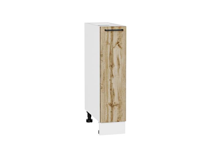 Шкаф нижний Флэт 200 Wotan Oak 2S / Белый