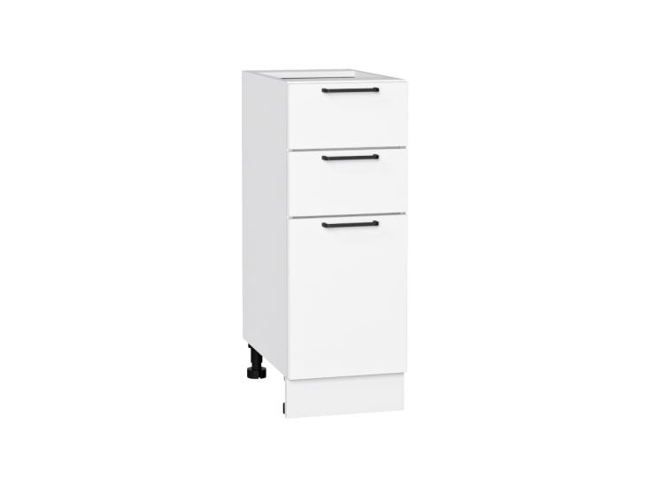Шкаф нижний с 3-мя ящиками Флэт 300 White In 2S / Белый