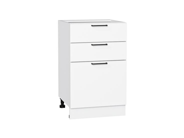 Шкаф нижний с 3-мя ящиками Флэт 500 White In 2S / Белый