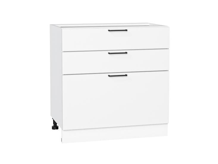 Шкаф нижний с 3-мя ящиками Флэт 800 White In 2S / Белый