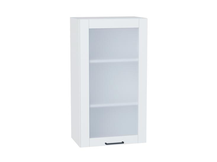 Шкаф верхний со стеклом Флэт 500Н White In 2S / Белый
