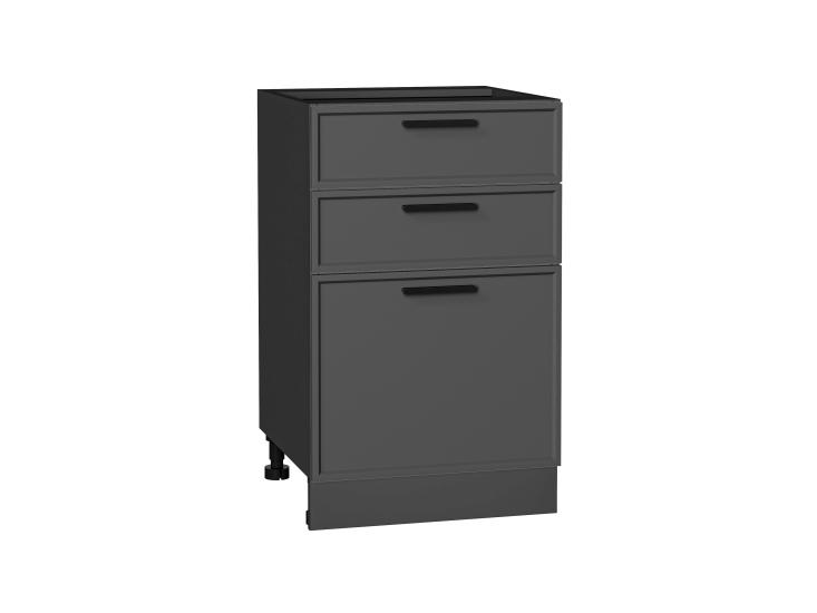 Шкаф нижний с 3-мя ящиками Фрейм 500 Stormy Silk / Graphite