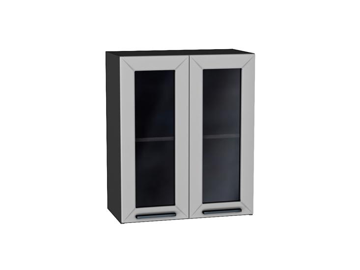 Шкаф верхний со стеклом Глетчер 600 Гейнсборо Силк / Graphite