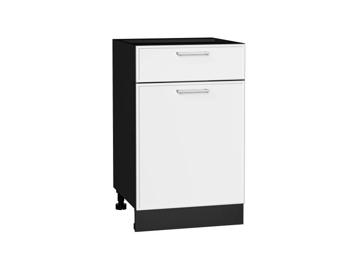 Шкаф нижний с 1 ящиком Квадро 500 Белый / Graphite