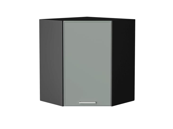 Шкаф верхний угловой Квадро 590 Аквамарин / Graphite