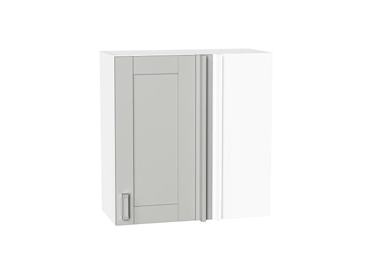 Шкаф верхний прямой угловой Лофт 700 Grey Silk / Белый